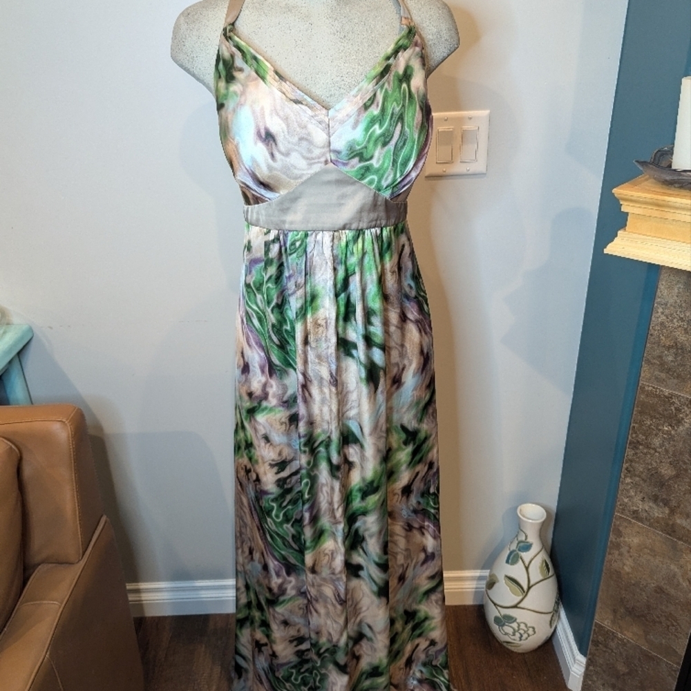 Eretheal Maxi Watercolors Dress With Jewel Tones Size 16 tall